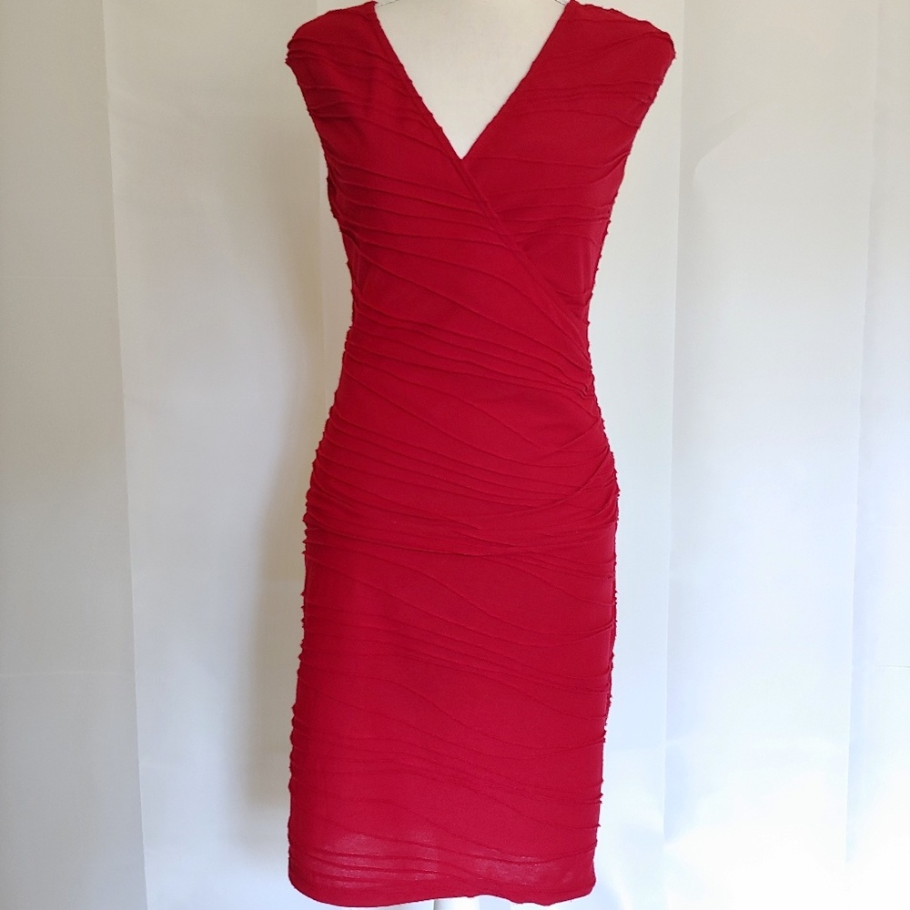 NWT Max Studio Red Ruched Dress